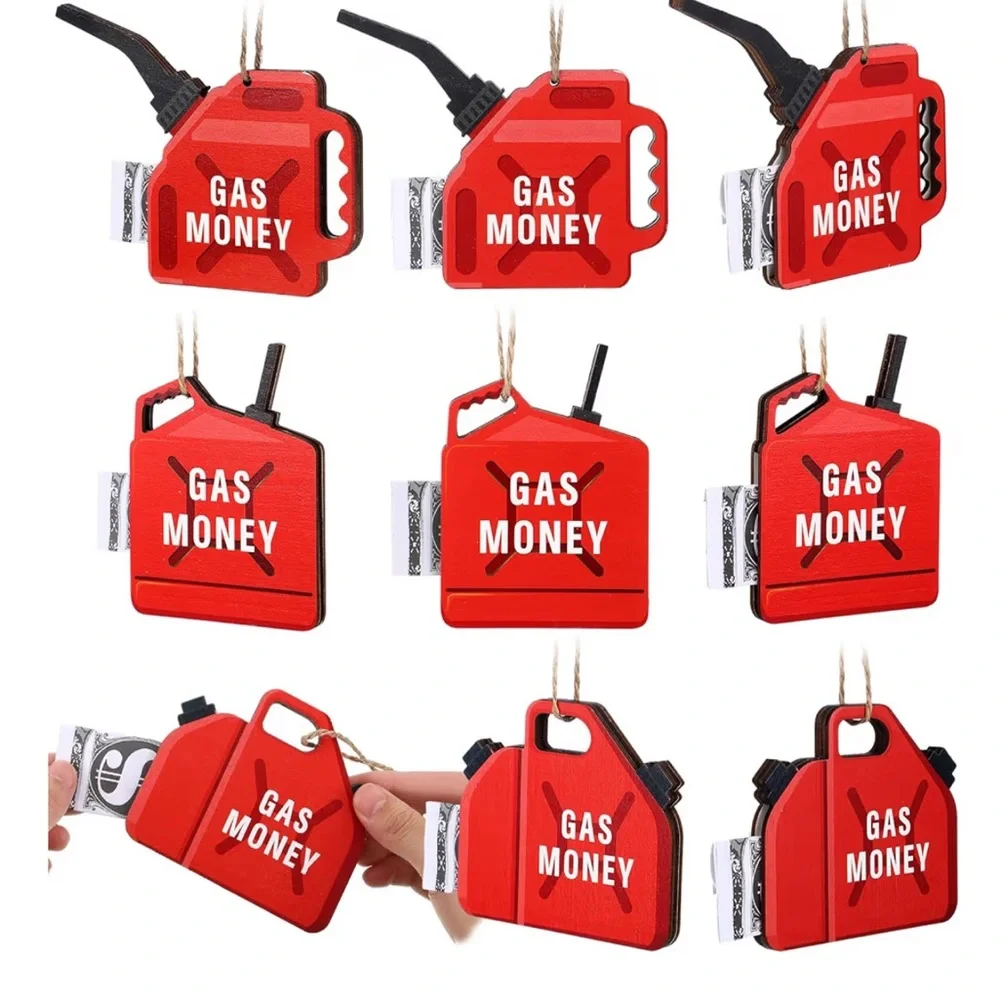 Gas Can Money Holder Wooden Ornament “Give Them Gas” ~ choose 1
